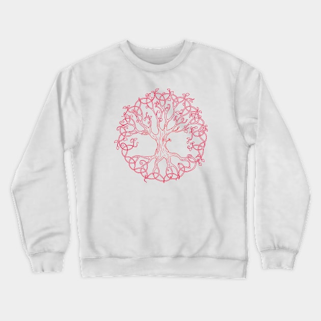 CELTIC SYMBOLS - TRIQUERA: CRIMSON TREE OF LIFE Crewneck Sweatshirt by Eire